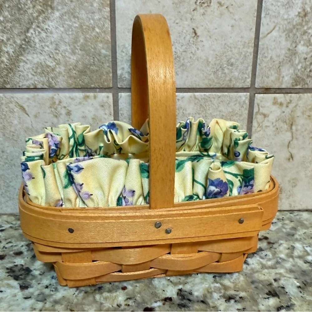 1996 Longaberger Basket  American Cancer Society Edition Rose Liner Protector